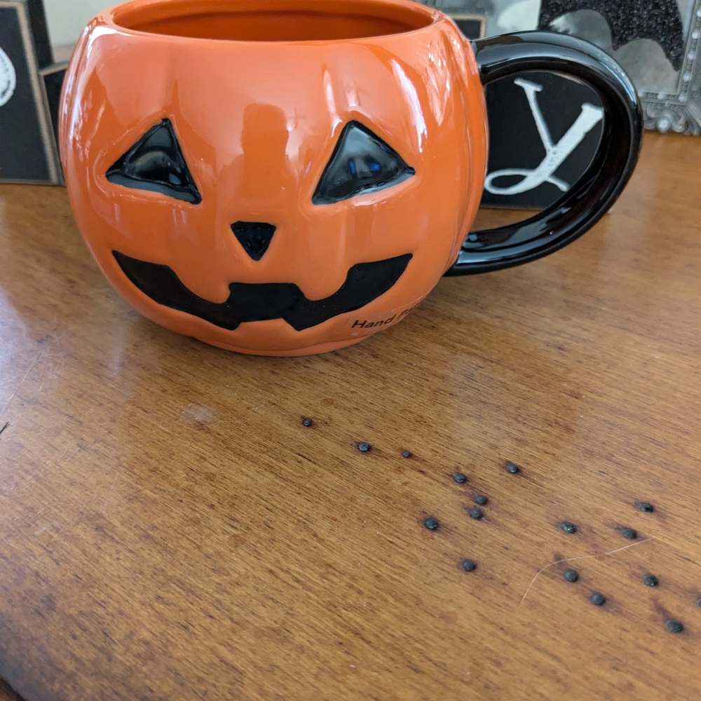 Celebrate It Orange and Black Pumpkin Mug